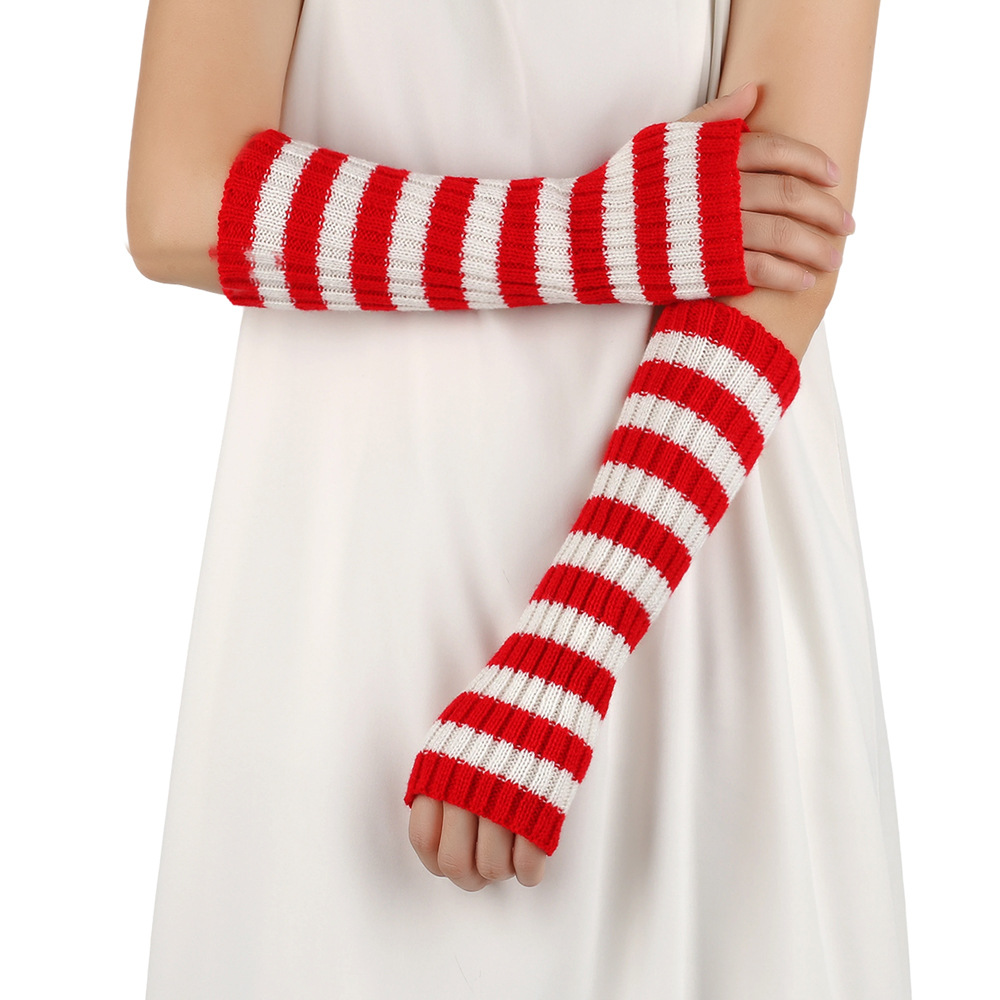 Y2K Striped Fingerless Arm War - Fingerless Glove Knit recension och pris