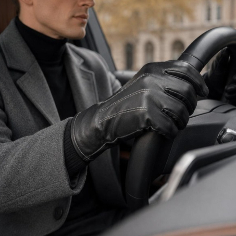 Thermal PU Leather Gloves Unis - Leather Driving Glove recension och pris