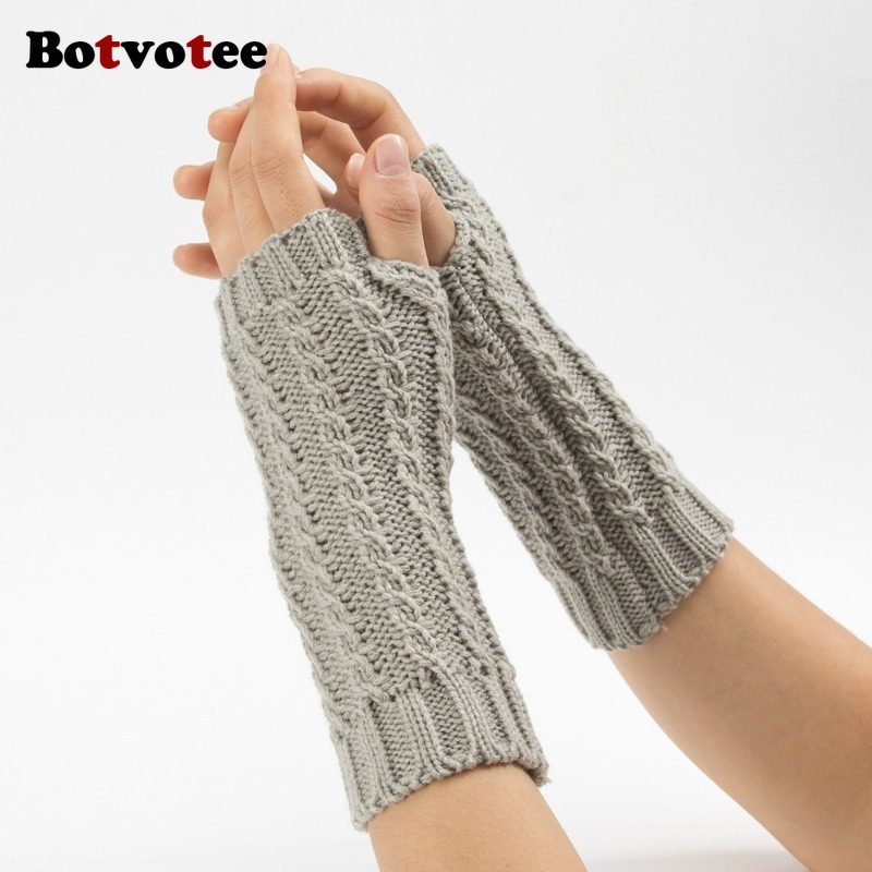 Botvotee Y2k Half Finger Winte - Fingerless Glove Knit recension och pris