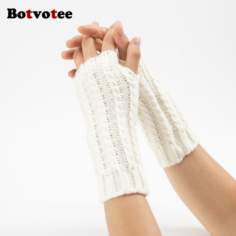 Botvotee Y2k Half Finger Winte - Fingerless Glove Knit recension och pris